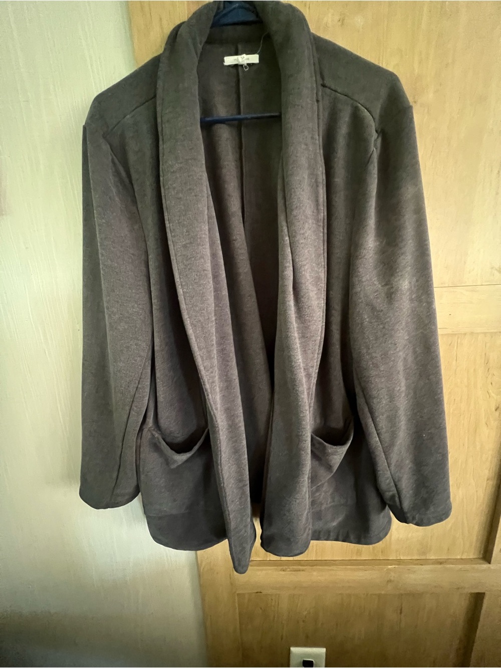Women's Shawl Collar Open Front Jacket - Gray Maurices 3XL